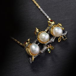 湯河店原創(chuàng)精品 925銀鑲嵌動(dòng)物珍珠，品質(zhì)女士配飾鑒賞